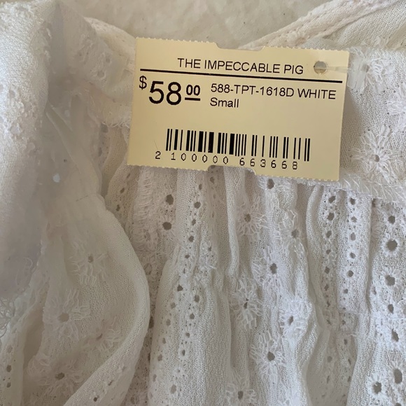 White Beach Halter Top- Size Small - Picture 5 of 5